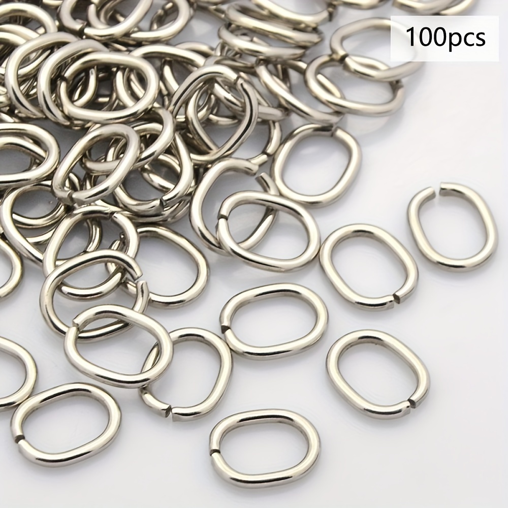 500Pcs Oval Stainless Steel Jump Rings Open Jump Rings Findings