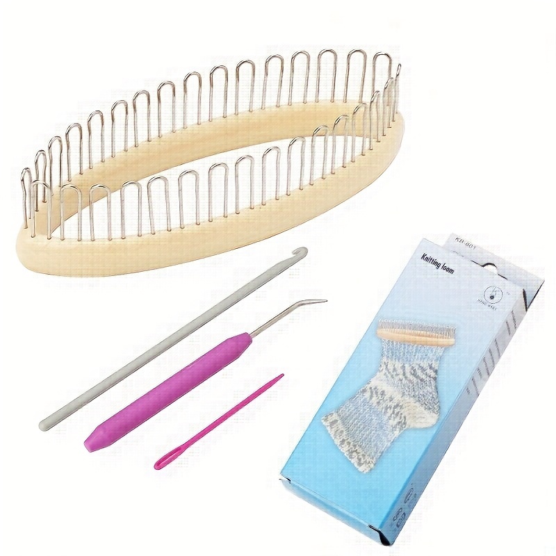 Sock Loom Kit with Crochet with Hook Needle Knitting Kit for Making Socks Hats, Size: Small