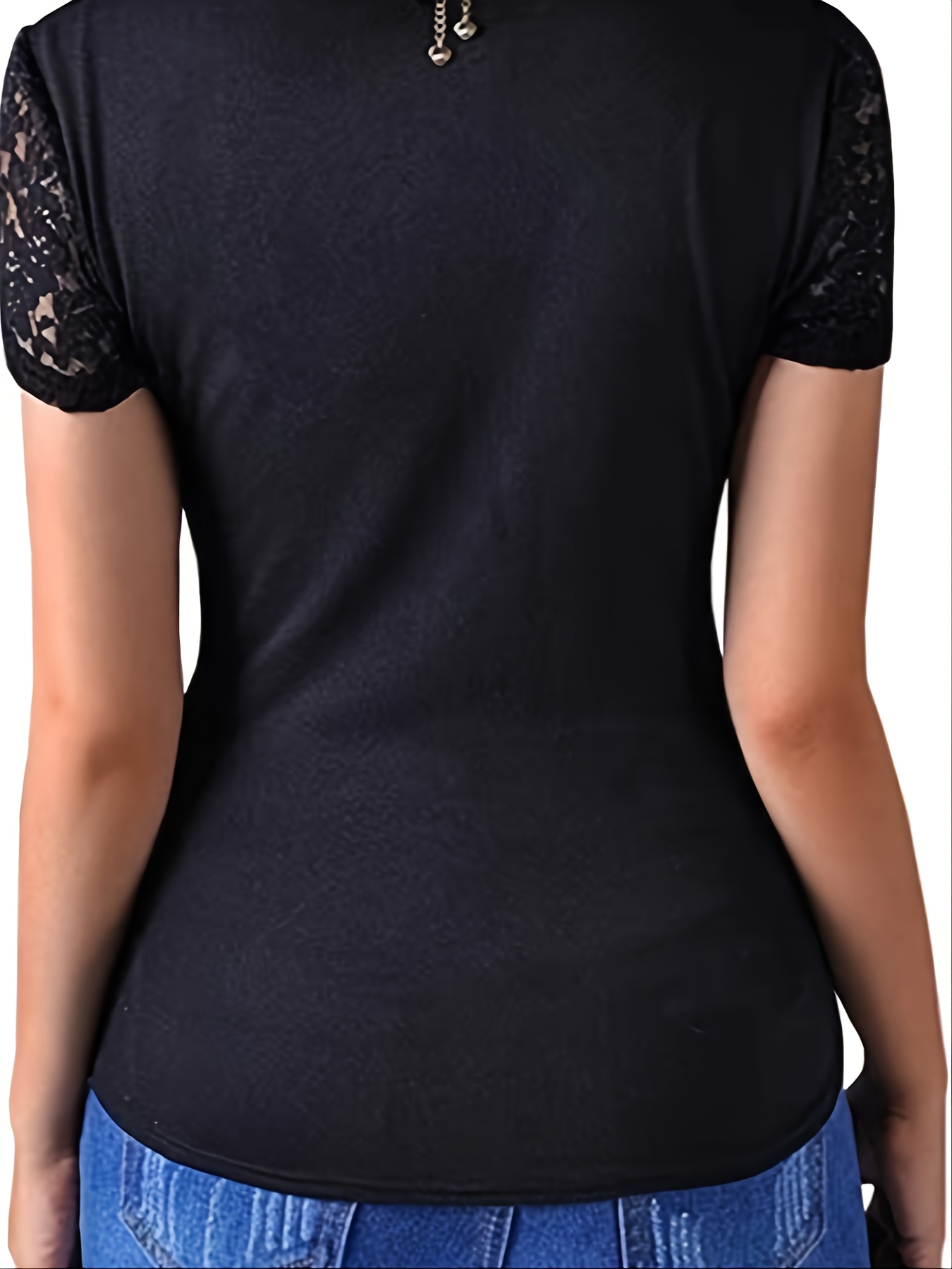 Black Unisex Lace N Loop T-shirts Small
