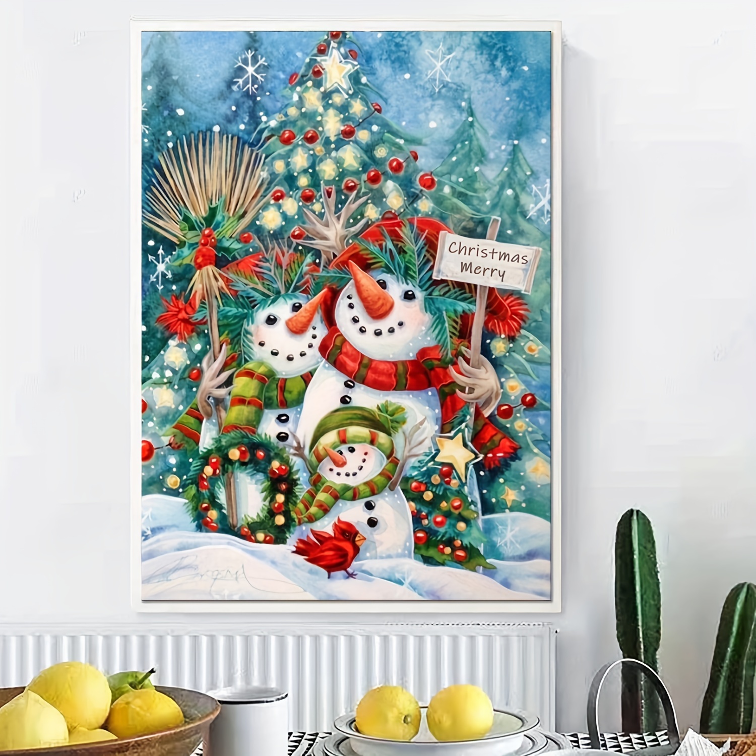 Adult Christmas Diamond Art Painting Kit Snowman Round - Temu