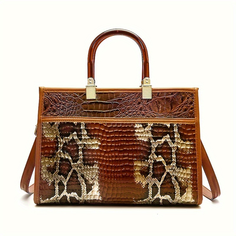 crocodile pattern tote bag luxury crossbody bag womens top handle satchel purse