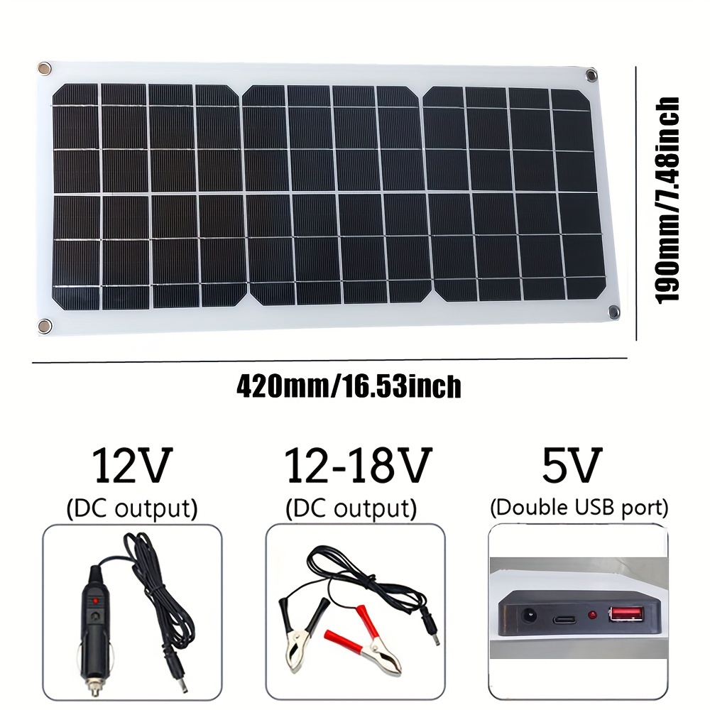 25W 12V Kit de cargador de goteo de panel solar monocristalino