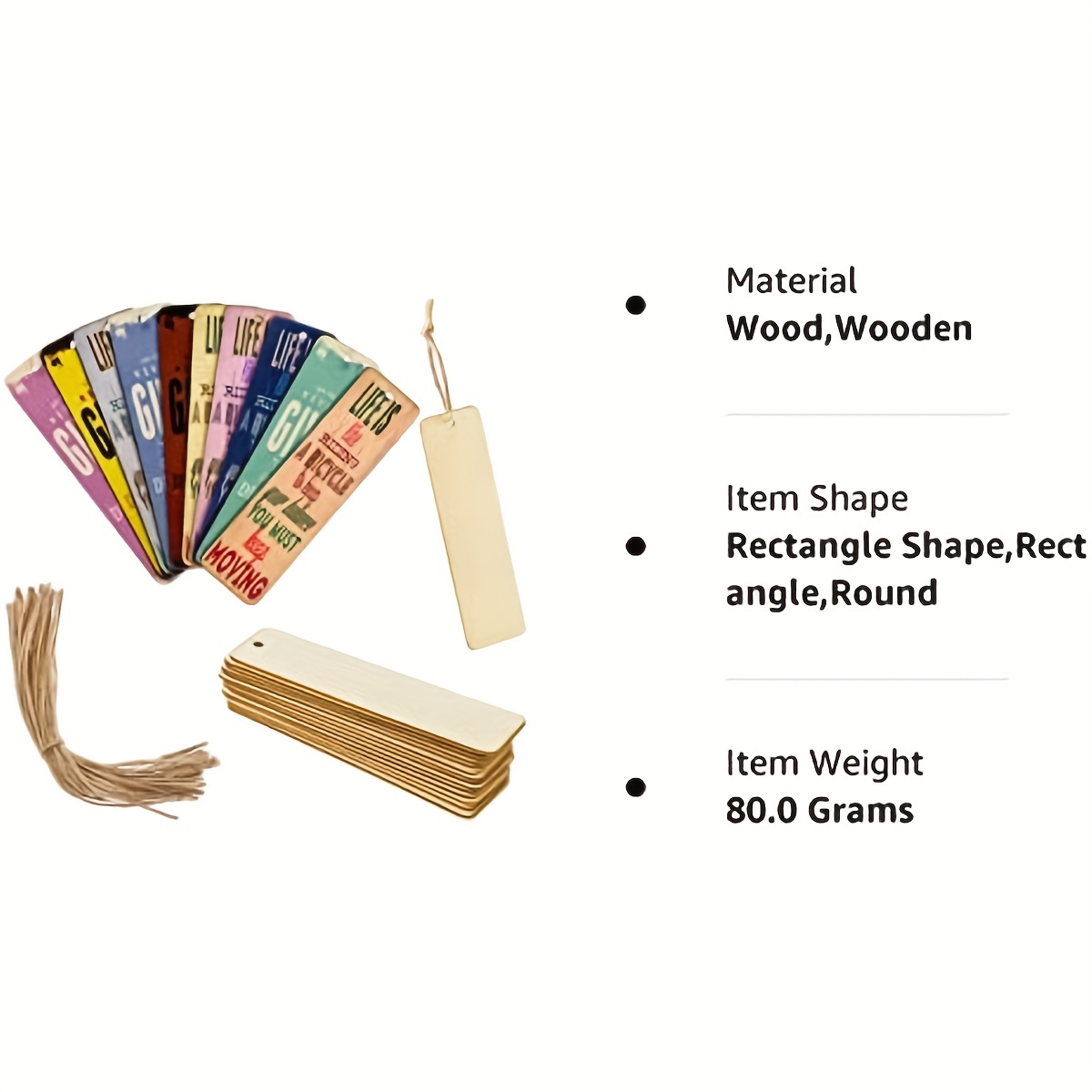 Wooden Blank Bookmarks Diy Wooden Craft Bookmarks Wooden - Temu