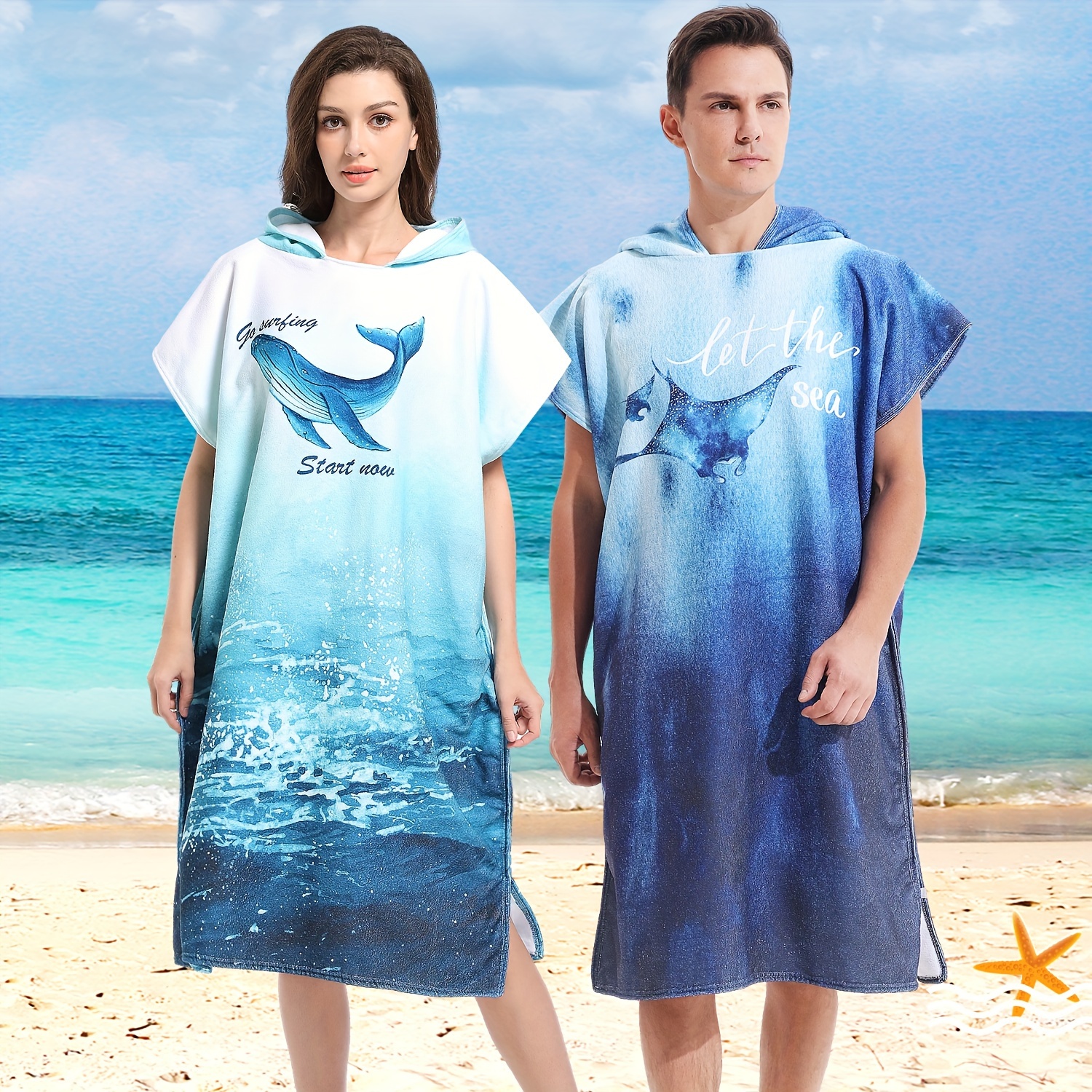 Piscina toallas de playa microfibra cambio de bata capa hombre albornoz  mujeres con capucha surf poncho toalla traje de baño ropa de playa