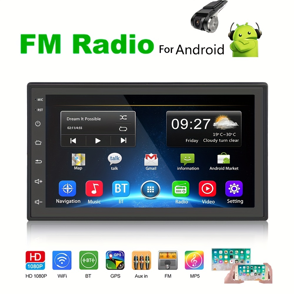 Radio Estéreo Coche Pantalla Táctil 7 2 Din Android Auto - Temu Chile