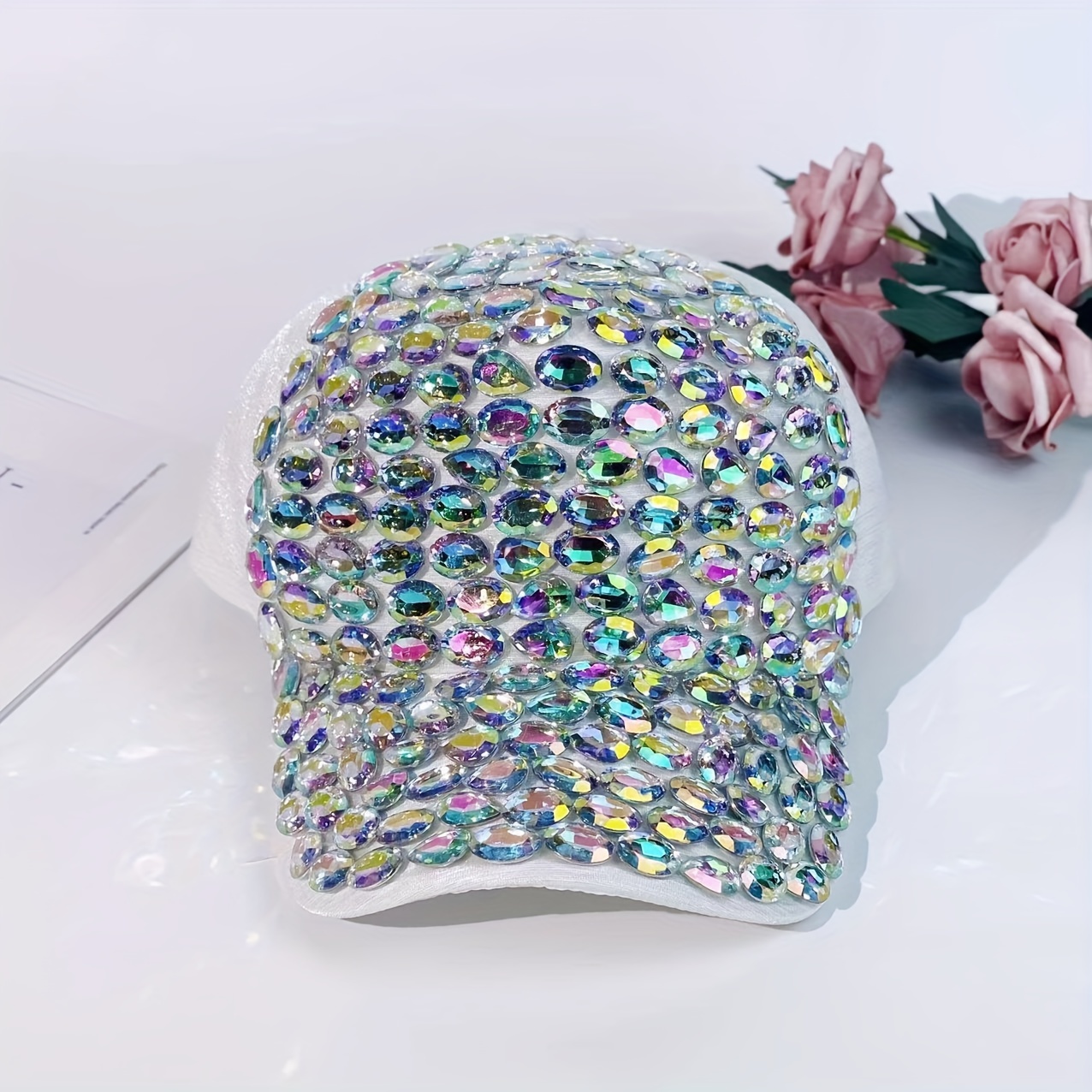 Shiny Rhinestone Baseball Trendy Y2k Mesh Trucker Hats Breathable