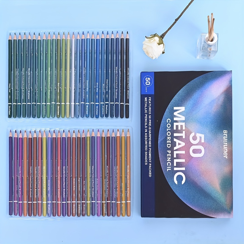 Dededepraise Metallic And Neon Colored Pencils. - Temu