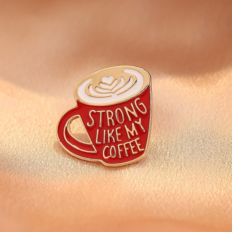 Creative Coffee Cup Brooch, Cartoon Cute Coffee Pot Cup Alloy