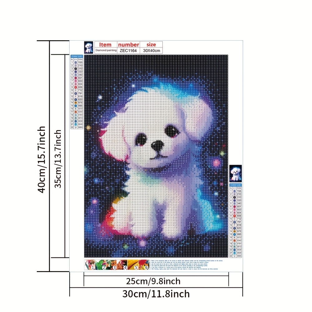 Cute And Colorful 5d Dog Diamond Painting Diy Adult Handmade - Temu