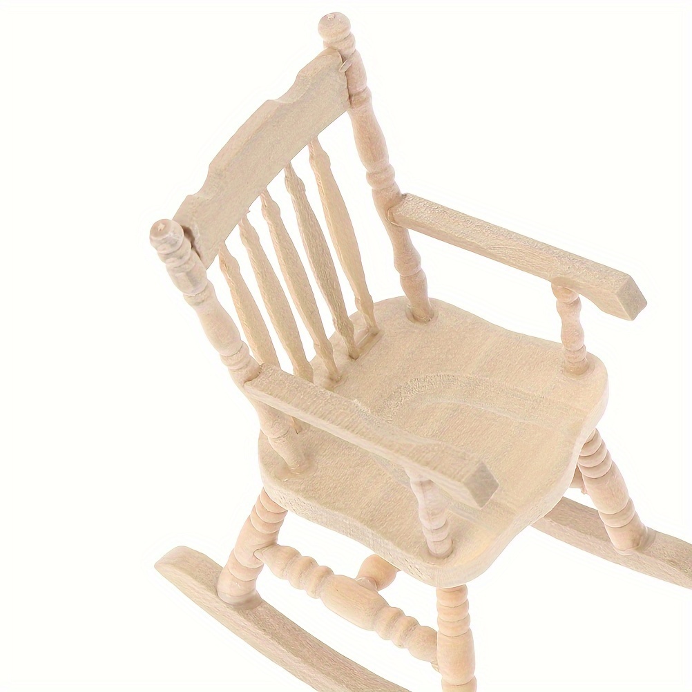 1pc 1:12 Silla Mecedora Madera En Miniatura Casa Muñecas - Temu Chile