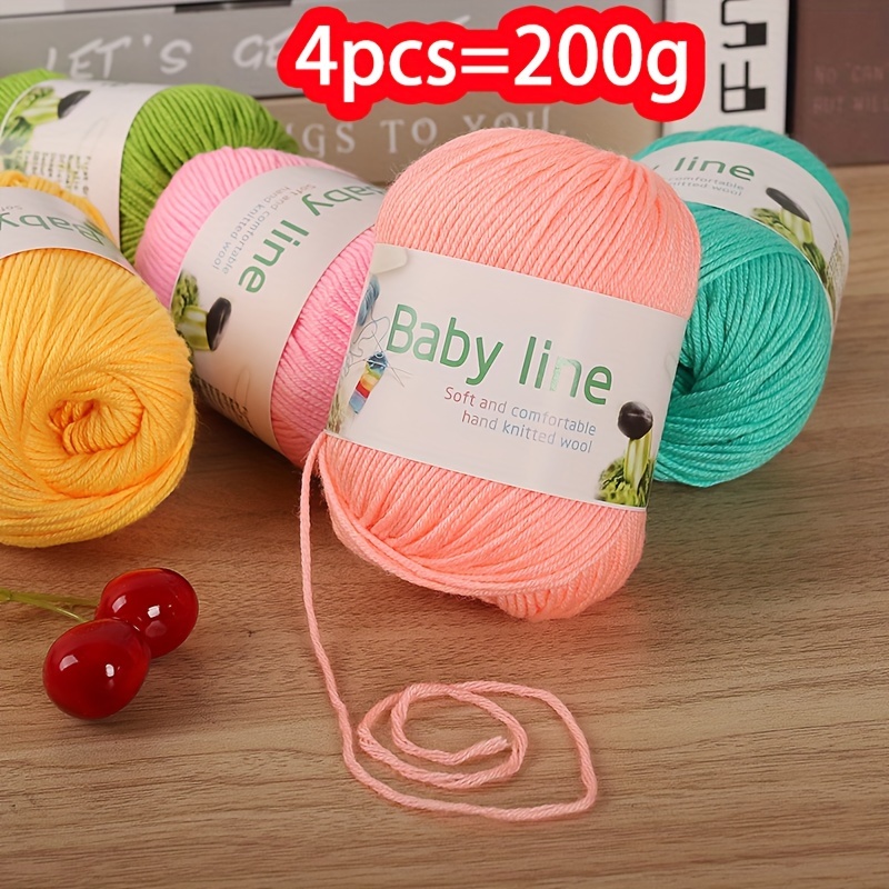  2 unidades de hilo de lana para tejer para bebé, hilo grueso de  fibra de terciopelo para tejer a mano, hilo de ganchillo de lana para  bricolaje suéter, 0.88 onzas (color 