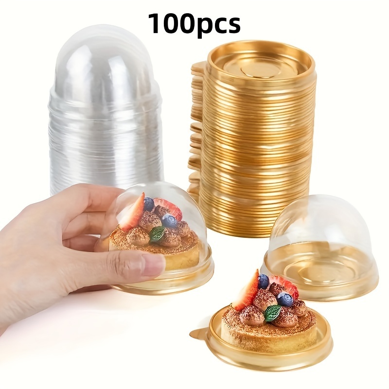 

20pcs/50pcs/100pcs, Mini Dessert Cake Box Transparent Cup Cake Pastry Baking Packaging Box Wedding Party Supplies Christmas Gift, Packaging Box, Candy Box, Chocolate Packaging Box, Party Favors