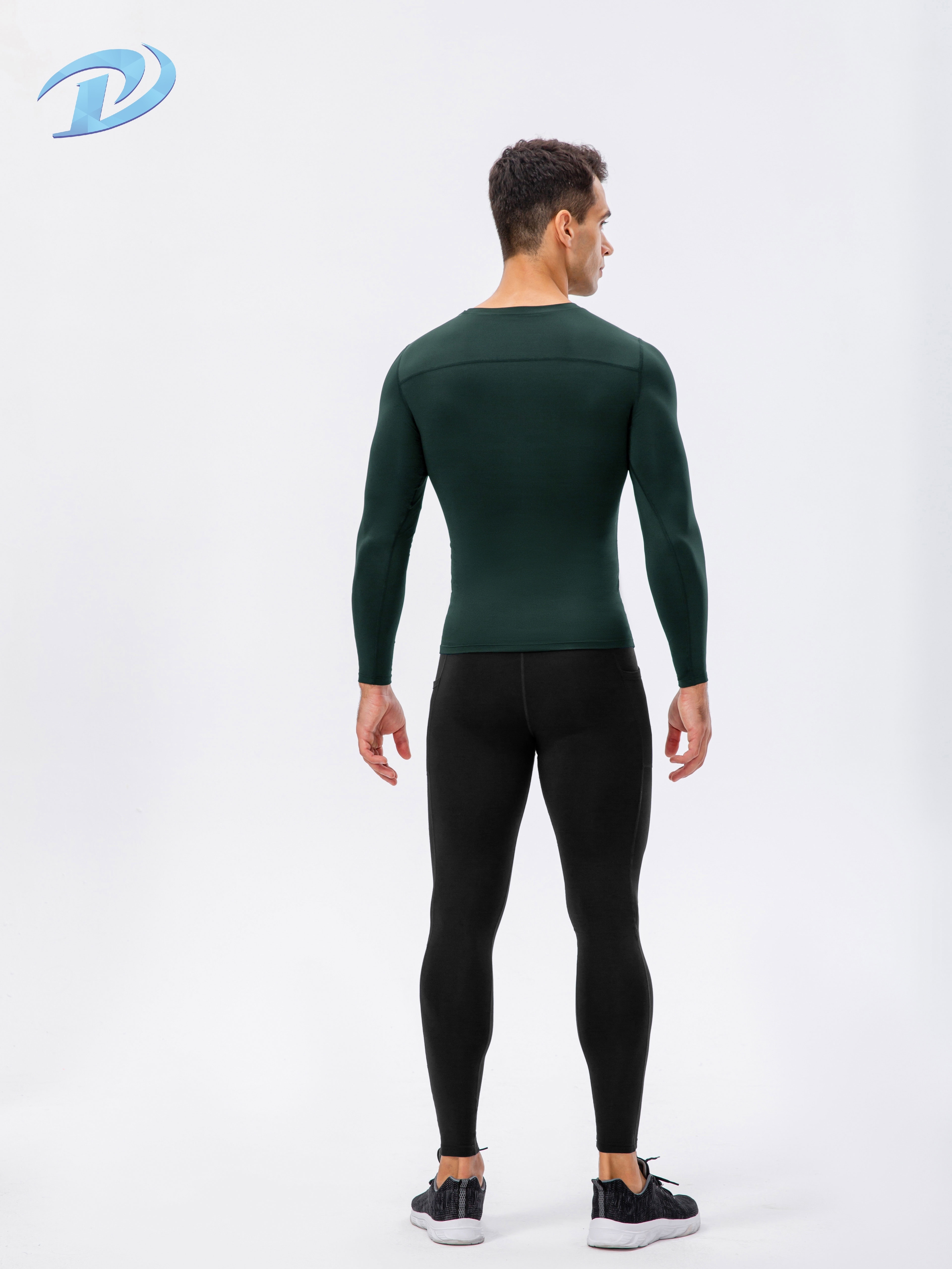 Men's Green Compression Shirts Long Sleeve High Stretch - Temu