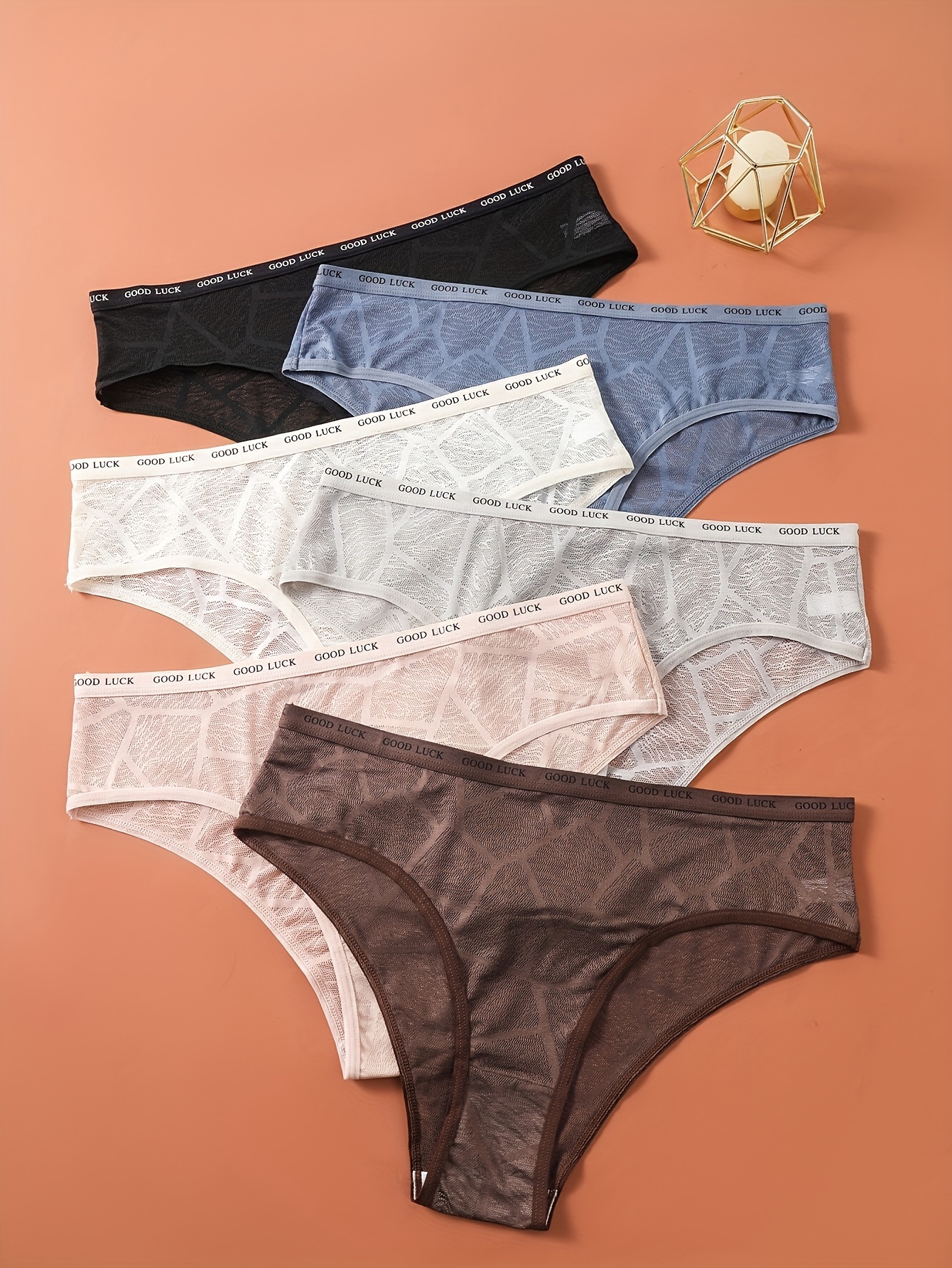 Plus Size Y2K Panty, Women's Plus Pop Art Print Letter Tape Medium Stretch  Sporty Underwear