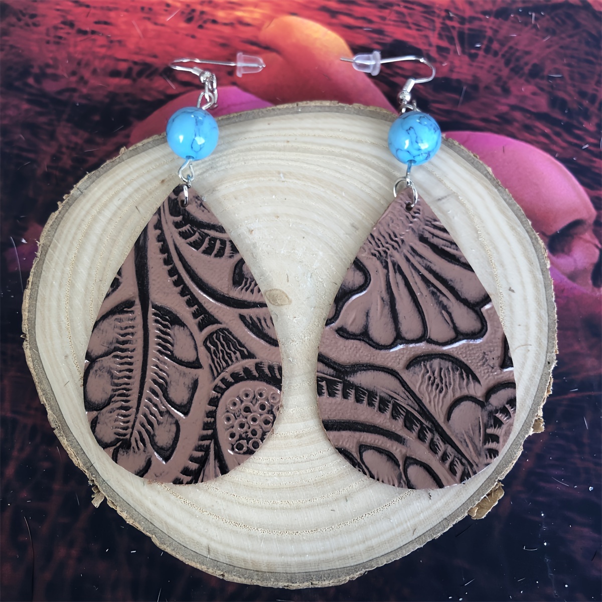 Turquoise 2024 leather earrings