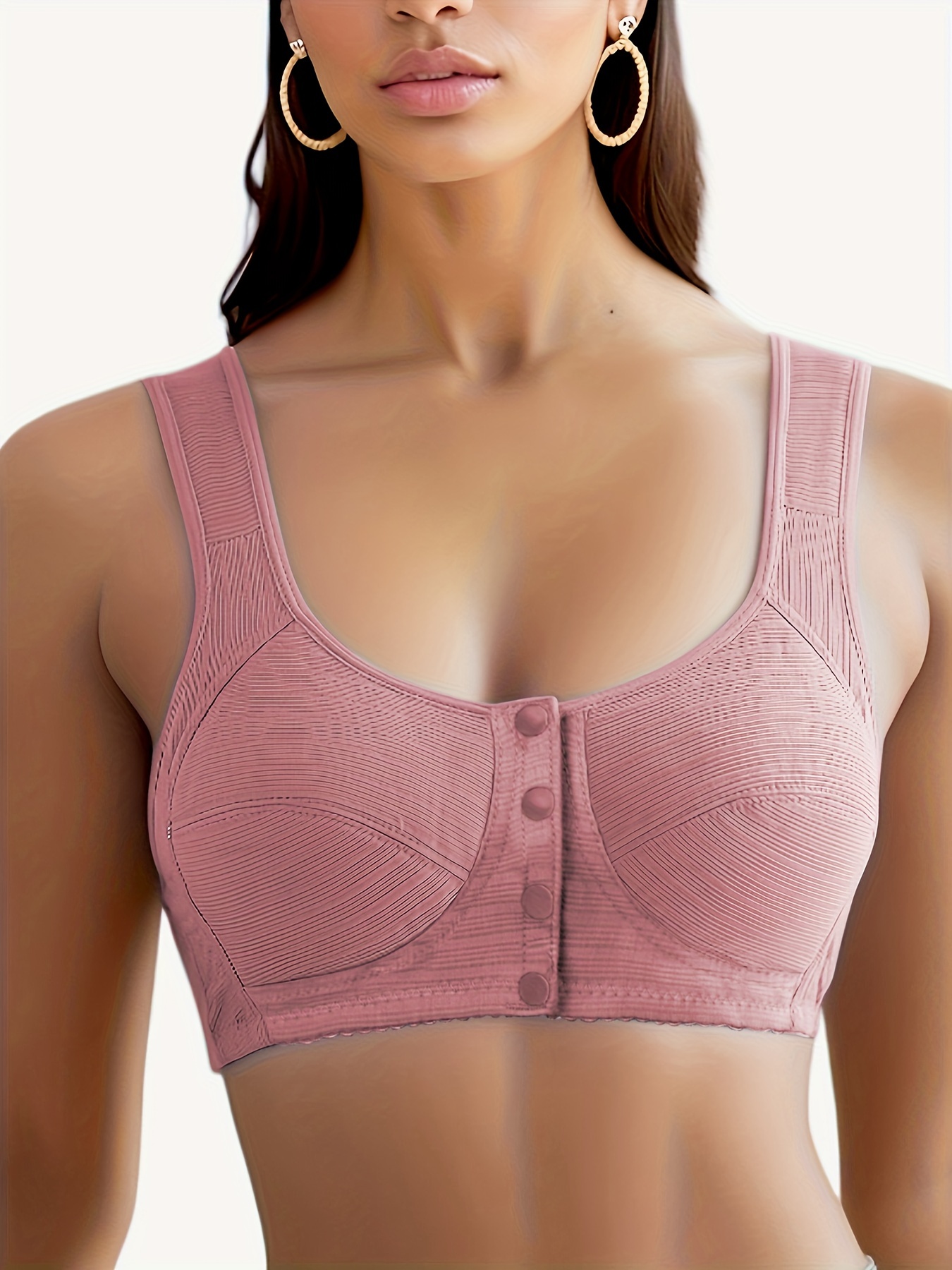 Seamless Bra for Women Front Buckle Latex Push Up Bras Sexy Back Beauty  Wirefree Comfy Soft Support Breathable Bra Beige : : Clothing,  Shoes & Accessories