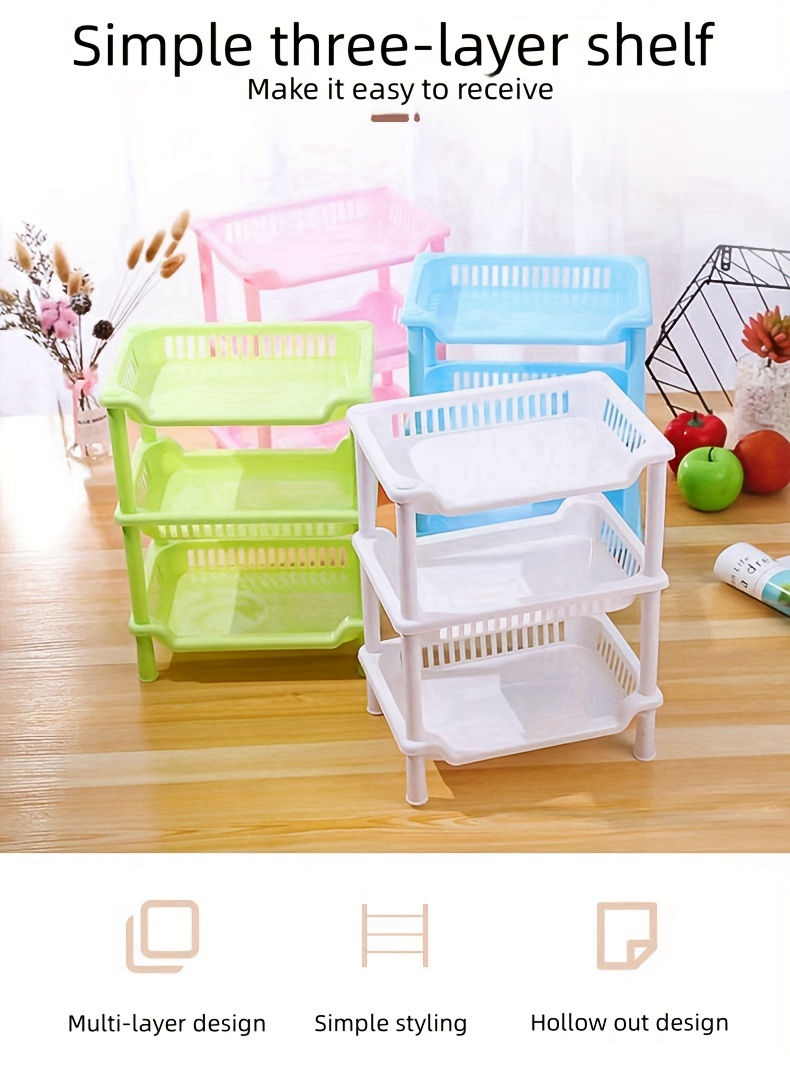 4-Layer Square Kitchen Shelf Multifunctional Storage Rack