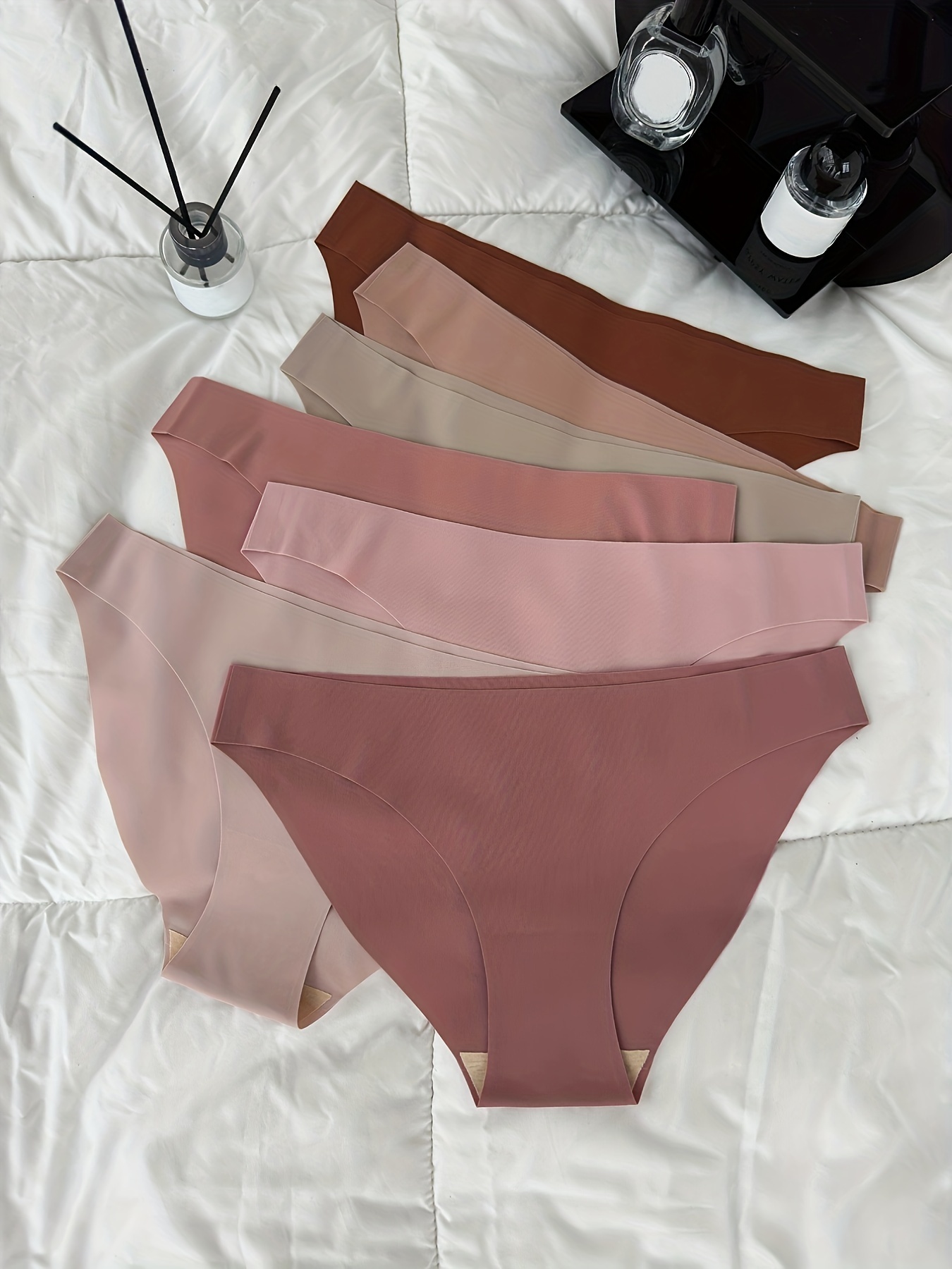 2pcs Women's Seamless Hipster Panties, Ice Silk Seamless Panties High Waist  Tummy Control Briefs 3d Hip Lift Briefs 
