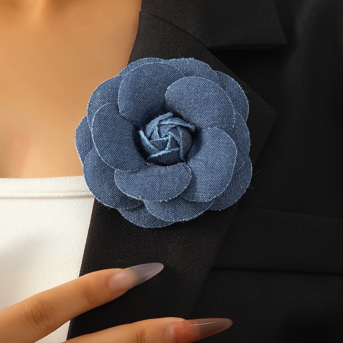 Large Fabric Flower Pin Brooch For Party Banquet Wedding - Temu