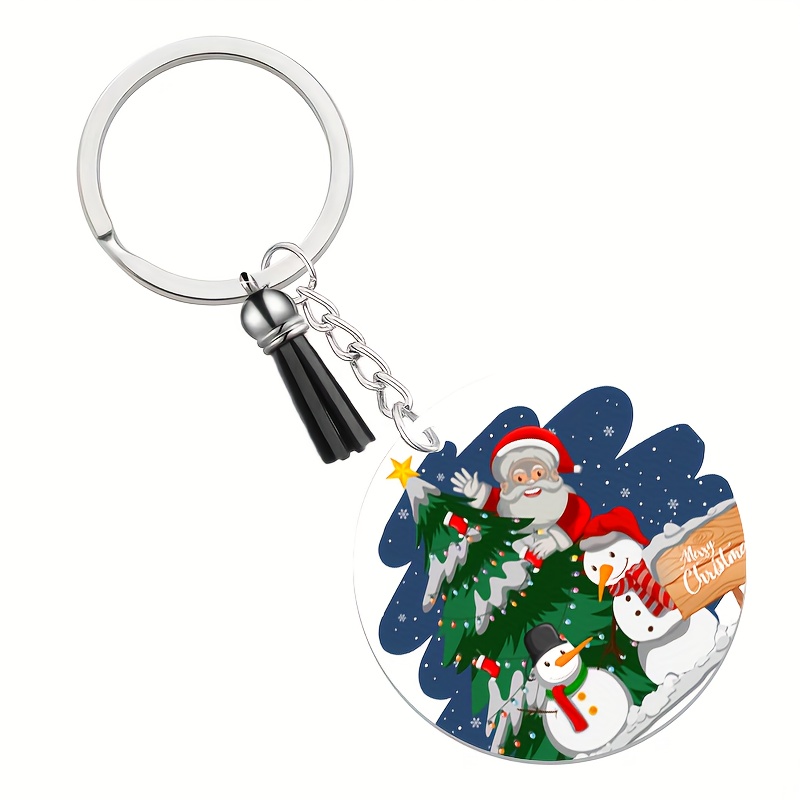 Acrylic Keychain Blank With Key Rings Tassels Key Chain For - Temu