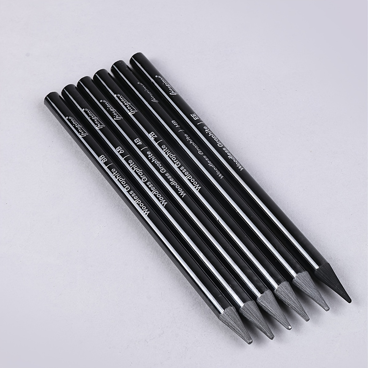 6 Pack Woodless Black Graphite Pencils Set Assorted HB 2B 4B 6B 8B EE Black  Soft Sketch Pencils Drawing Set Art Painting Supplies Pencils for Drawing