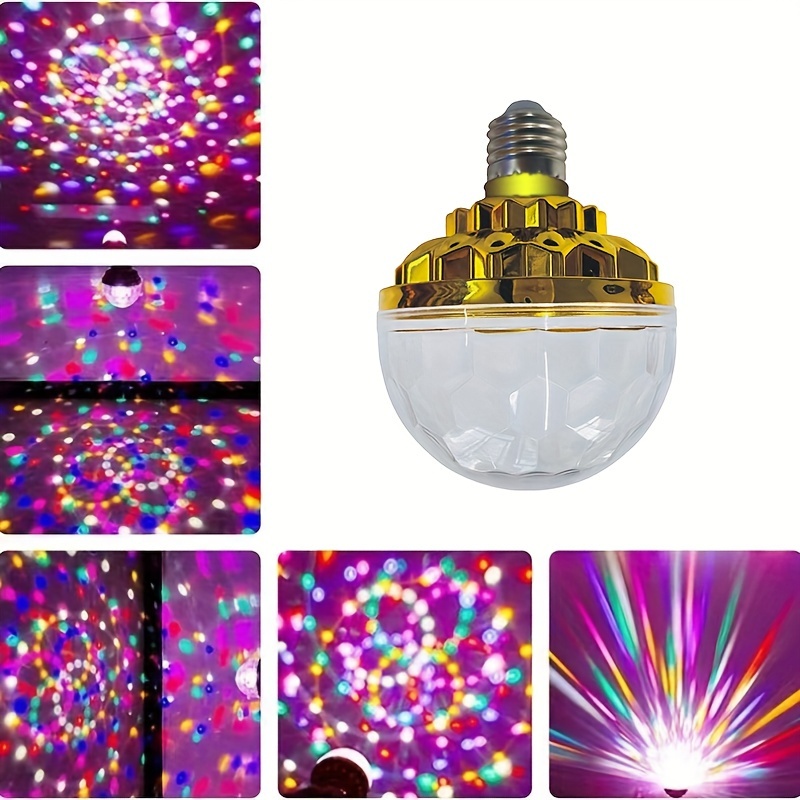 Led Rotating Light Disco Bulb Motorized Spinning Disco DJ Party Light 3  Model Projection Crystal Rotate Stage Light for Birthday Party Club Bar