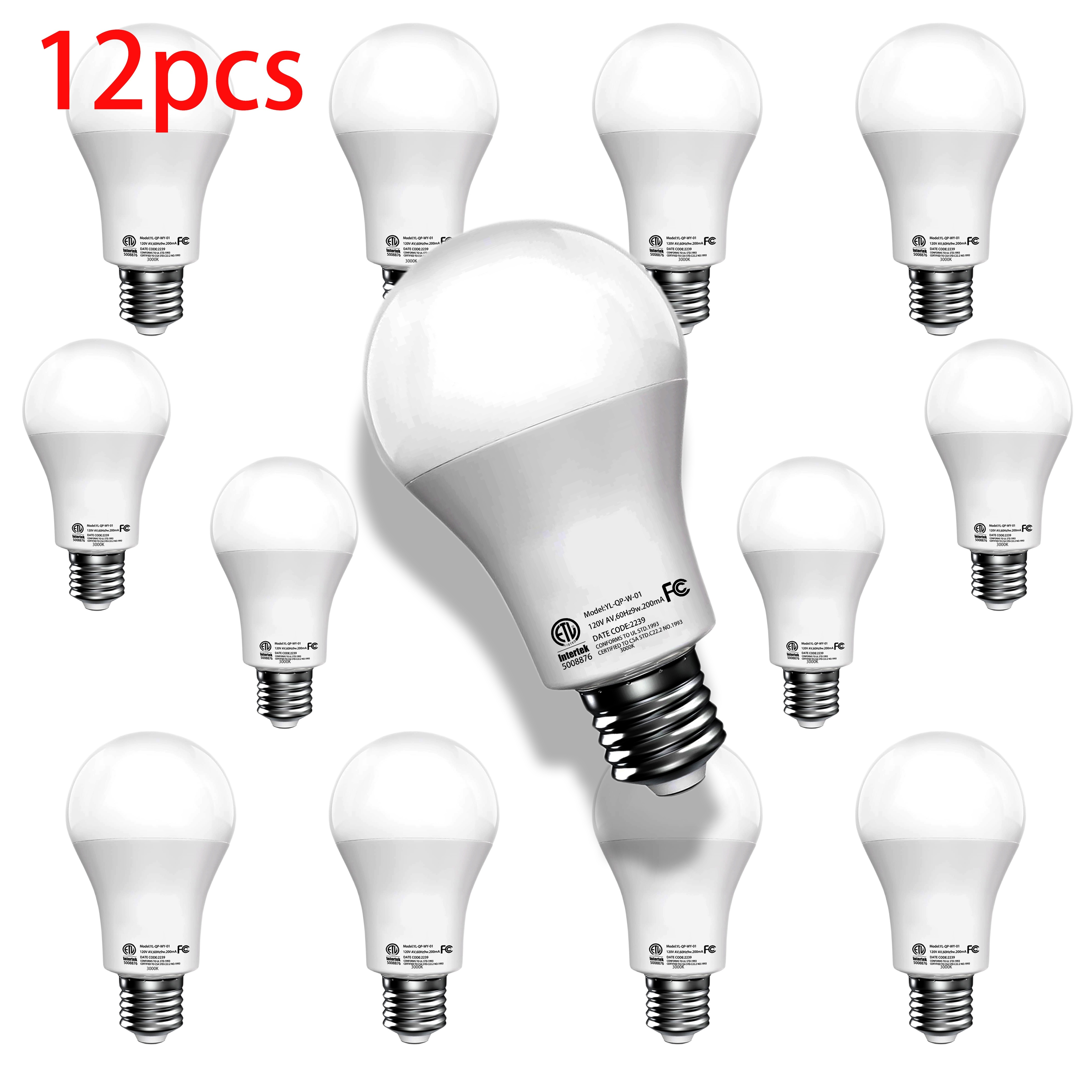 3 Pack LED Bulbs Appliance E26 60W 100W Halogen Equivalent