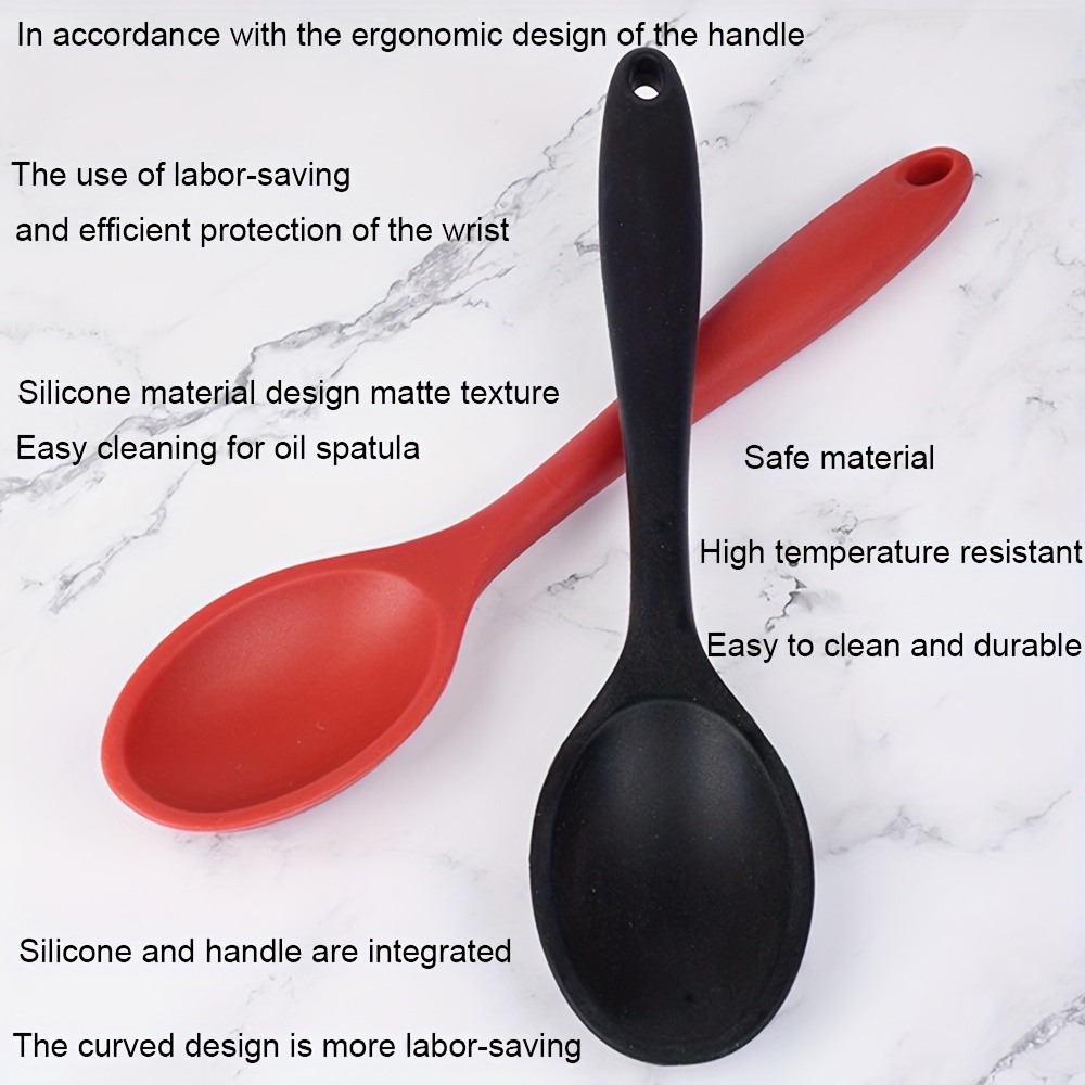 Silicone Spoons for Cooking - Kitchen Spoons for Mixing, Serving