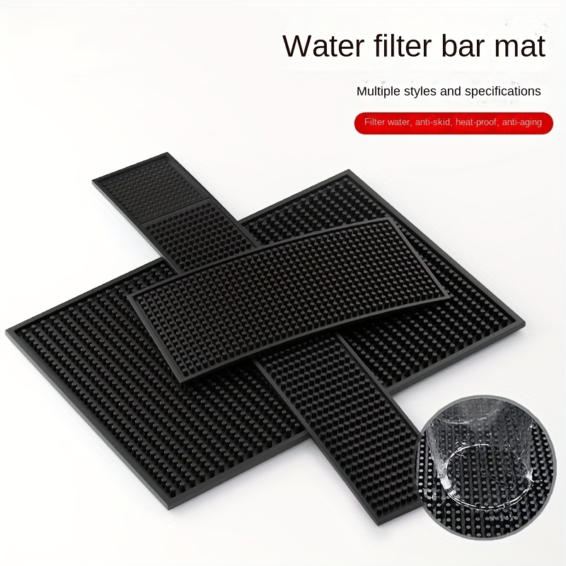 Rubber Bar Mats, Black Bar Service Spill Mat Drying Mat,Style 1