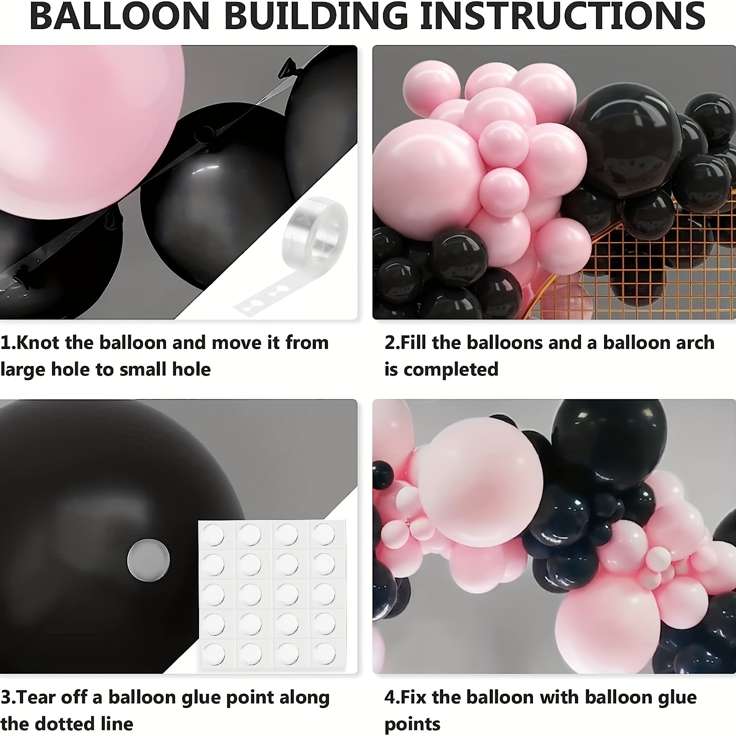 Black Balloons Garland Kit Pastel Party Decorations Black - Temu