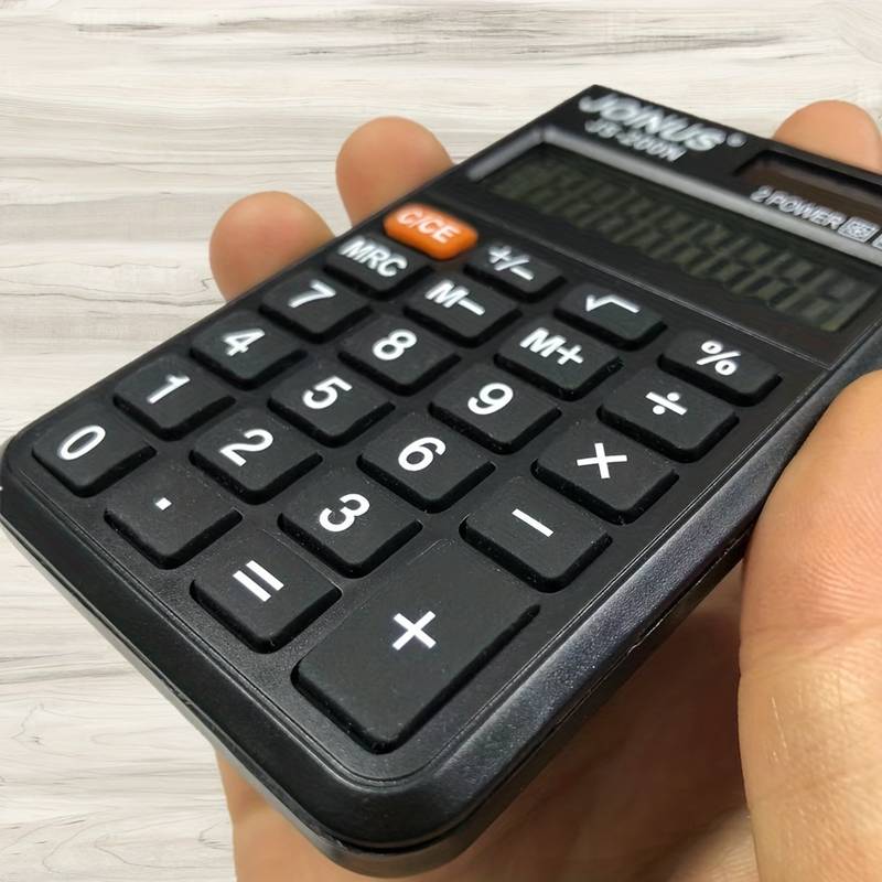 Simple　Powered　Calculator　Portable　Solar　8-digit　Compact　Black　Calculator　Display　Australia　Carry-on　Temu