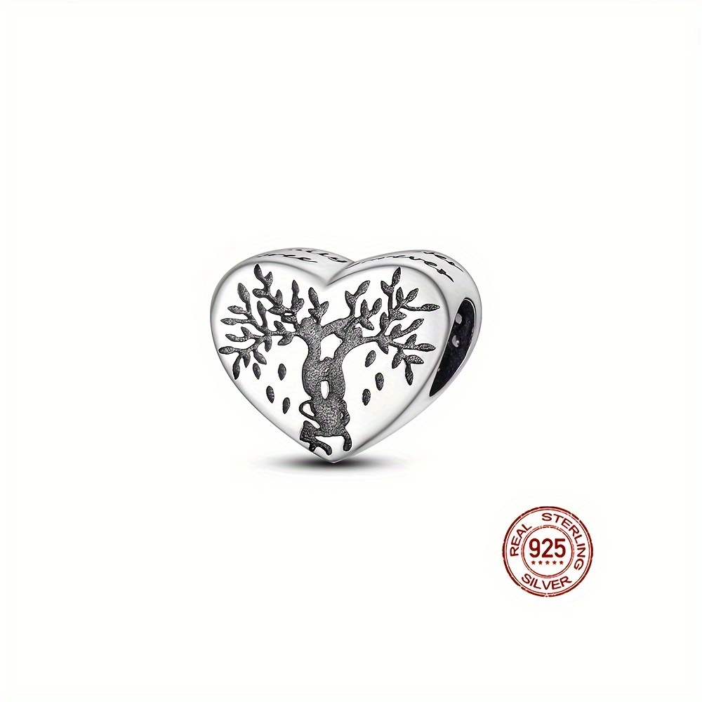 S925 Sterling Silver Beads Twelve Month Love Heart Shape - Temu