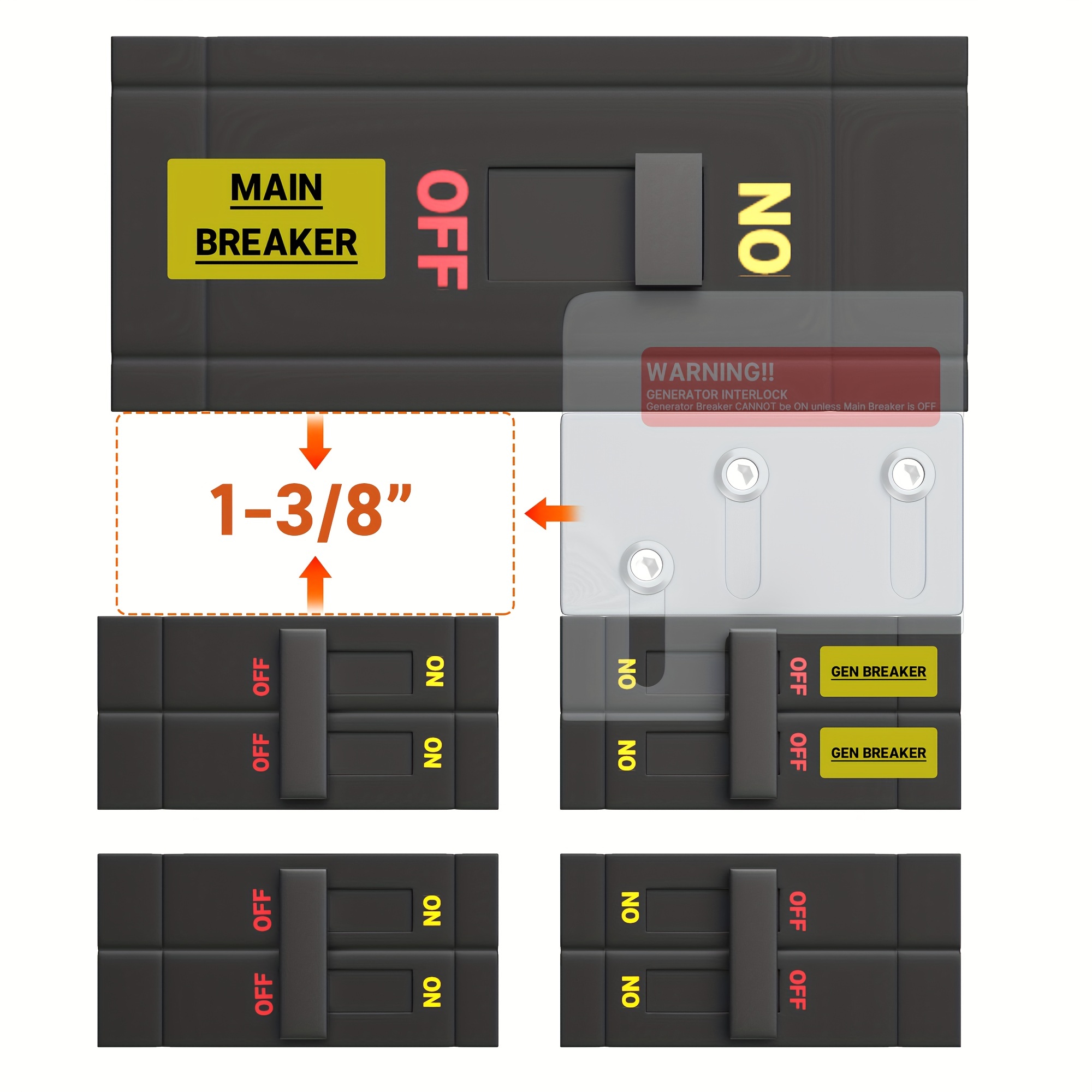generator interlock kit collection compatible with square d generator interlock kit for homeline 150 and 200 amp panels 1 3 8 inch space between main generator breaker