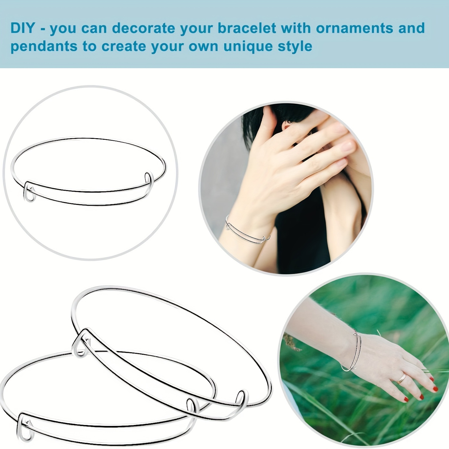 300pcs Bangle Bracelets Making Kit, Charm Bracelet Making Kit With  Expandable Bang