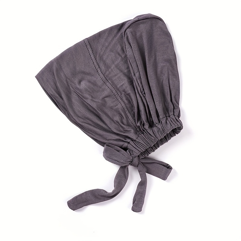 Solid Inner Cap Elastic Turban Soft Head Wrap Casual Underscarf
