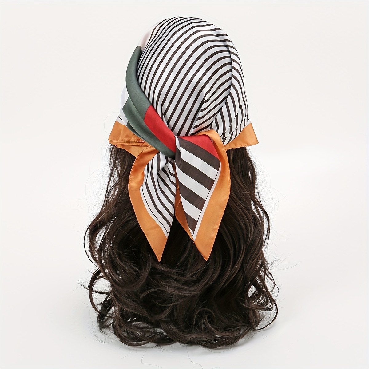 Classic Print Square Scarf Bandana Boho Satin Neckerchief Shawl Imitation Silk  Head Wrap Hair Accessories - Temu