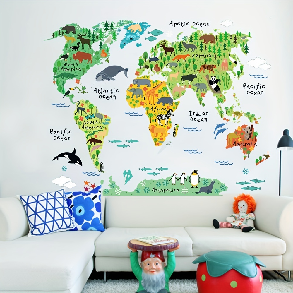  Mapa del mundo para niños - Mapa del mundo para  pared/escritorio (laminado de 18 x 26 pulgadas) : Productos de Oficina