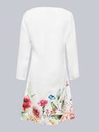 floral print notched neck dress casual long sleeve midi dress womens clothing