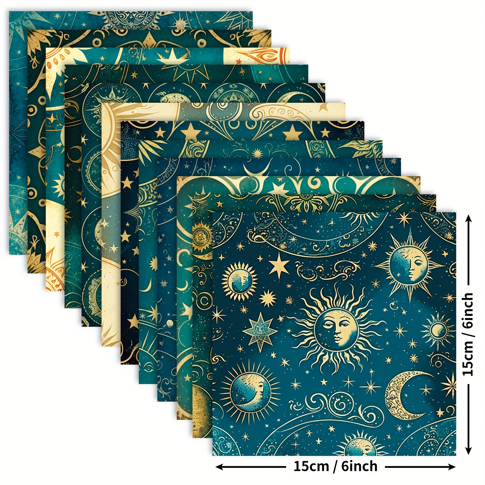 12pcs Tarot Starry Sky Pattern Scrapbook Paper Non-self-adhesive Craft  Scrapbooking Paper Pad 6X6 Inch Single-Side Printing Vintage Paper  Joumaling Su