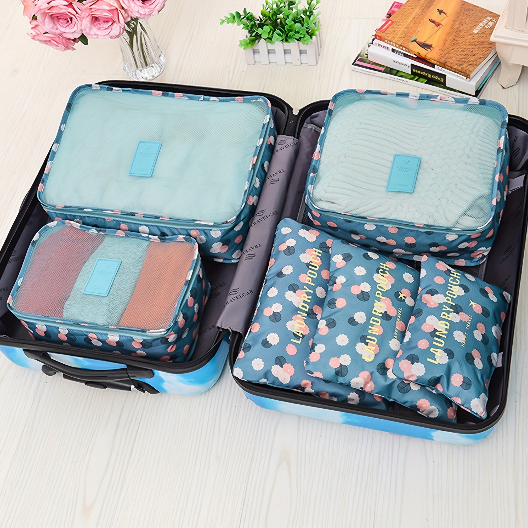 Travel Storage Bag Suitcase Luggage Organizer Set Bag for Clothing Underwear  Socks Shoes Storage Bag Packing Cubes Household
