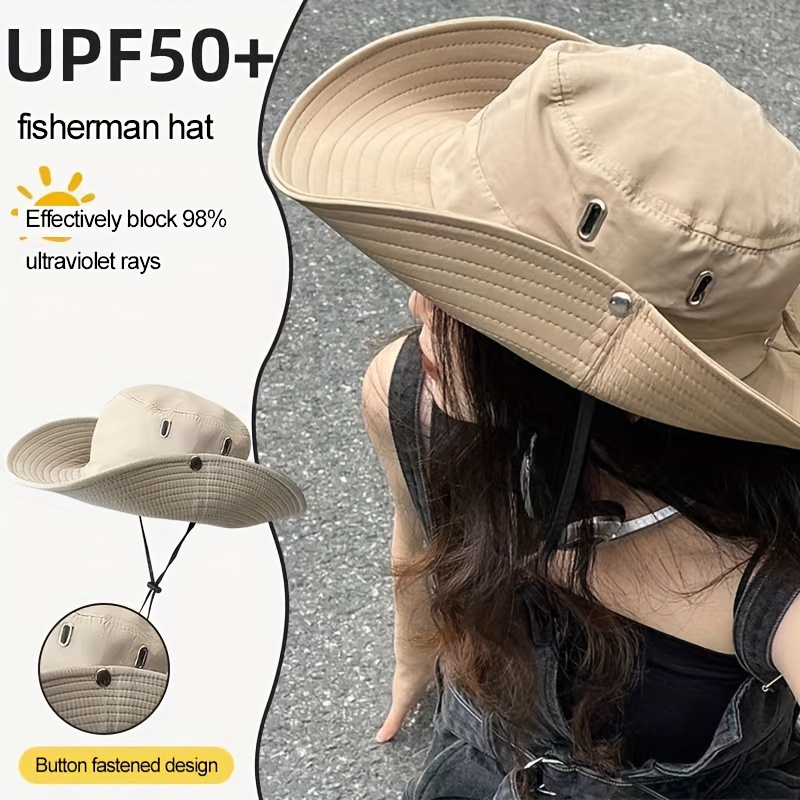 Fishing Hat/boonie Hat Detachable Uv Sun Screen Wide Brim - Temu