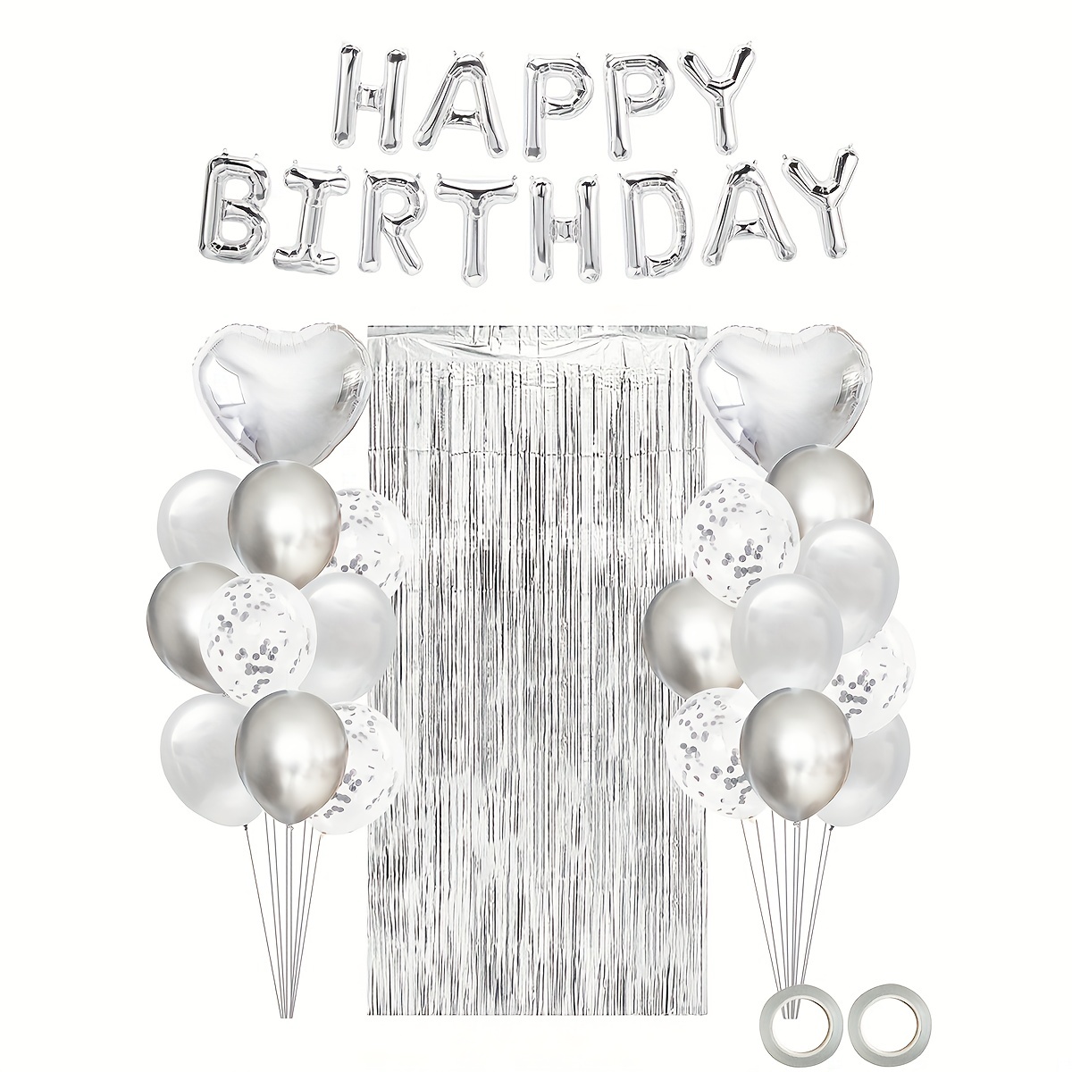 Rideau transparent Affiche d'anniversaire avec des ballons et des