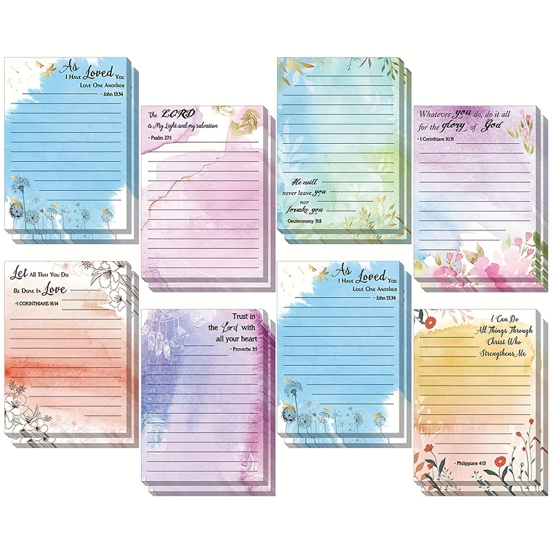  (8 Pack) Lined Sticky Notes to Do List 3 x 4 Inch, 8