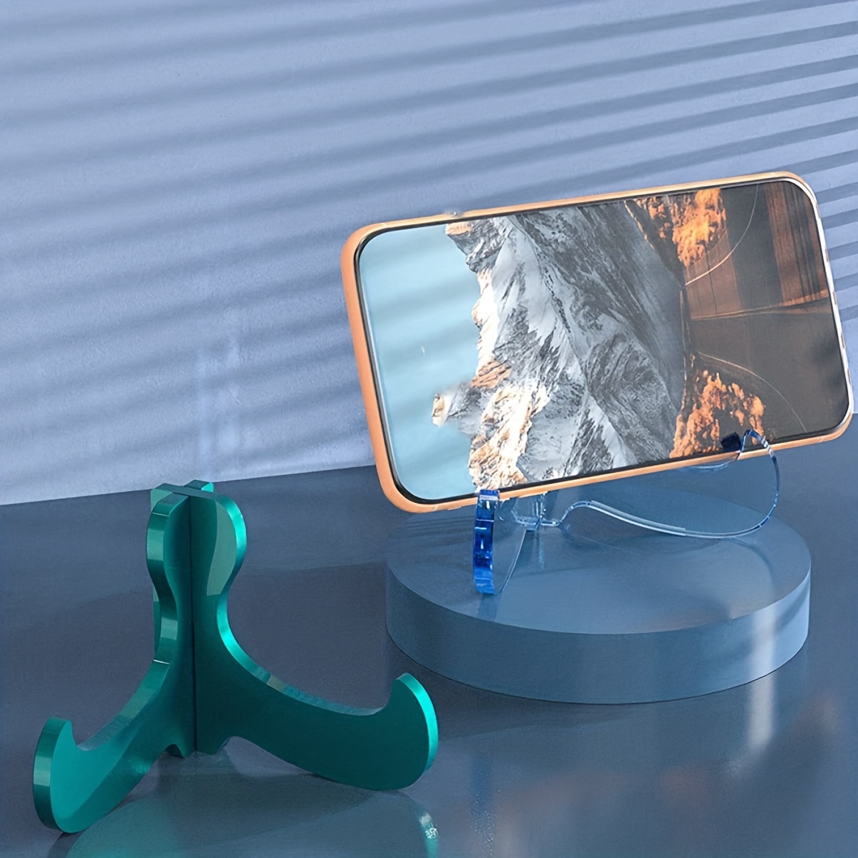 Holographic Resin Phone Stand Silicone Mold Round Phone - Temu