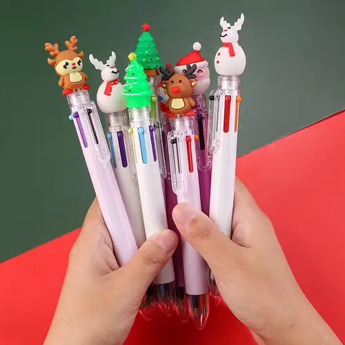 Christmas All in one Ballpoint Pen Cartoon Santa Claus Ten Color