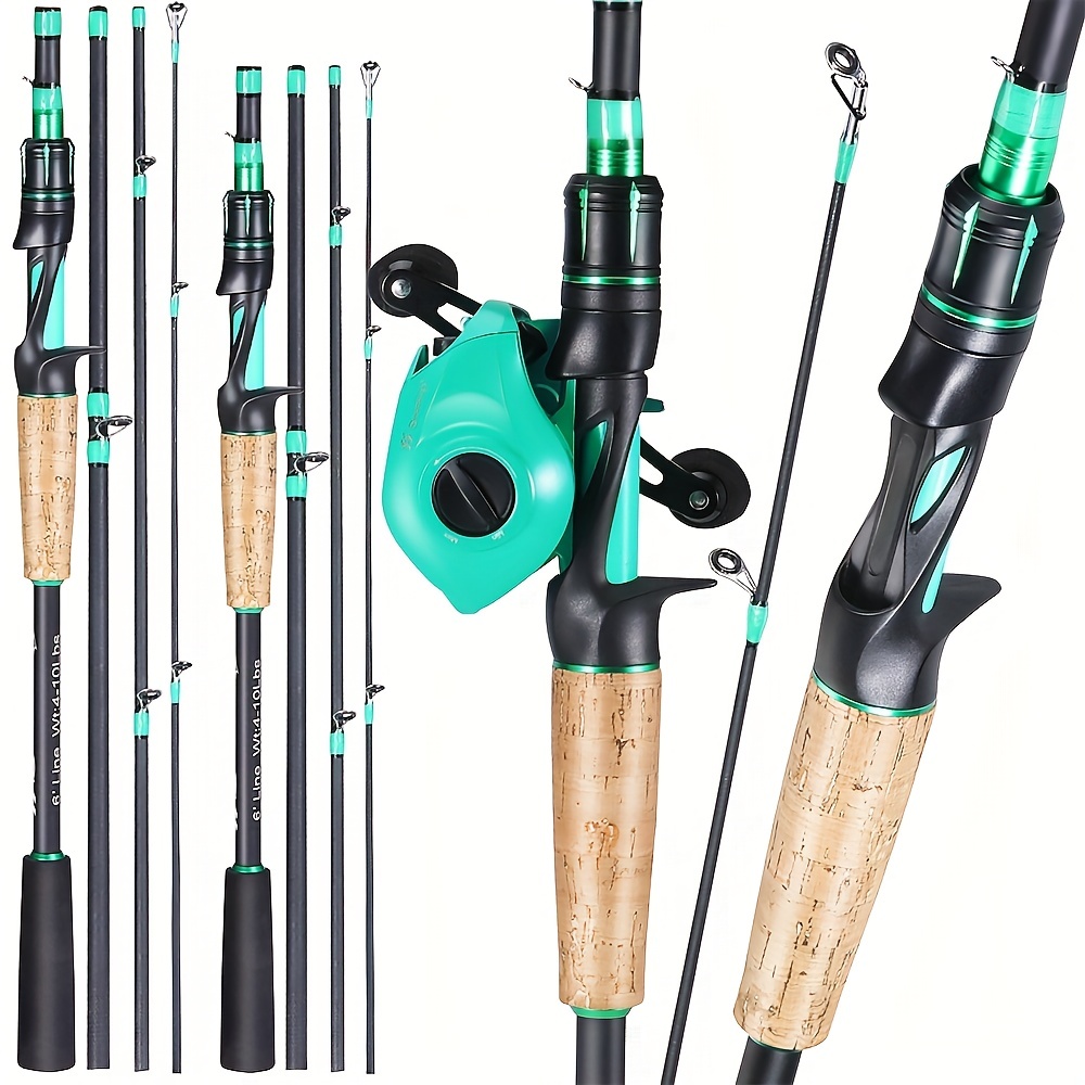Sougayilang Fishing Rod and Reel Combo, 11+1 BB Baitcasting Reel with  Telescopic Fishing Rod Combo, Baitcaster Combo for Beginner, Rod & Reel  Combos 