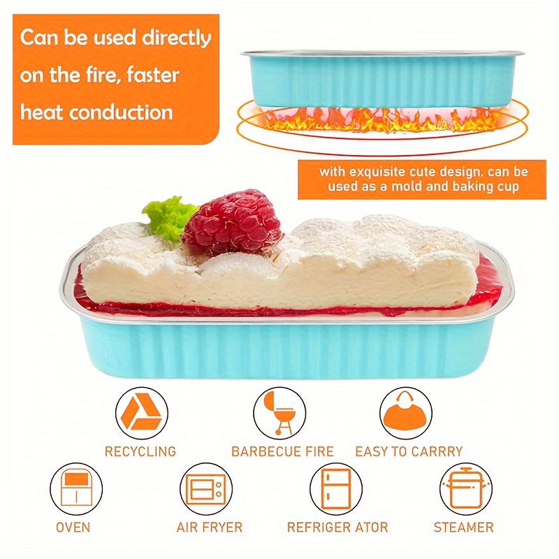 ful Aluminum Foil Baking Disposable Plastic Cake Containers 200ml  Rectangular Small Tin Cups For Desserts, Cheese, Bread Packaged With Lid  Perfect For Events And Parties 230626 From Bian10, $29.68