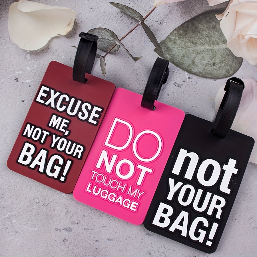 TEMU popular 3pcs Mixed Letter Luggage Tags do Not not Your Bag Pvc Travel Pass Id For Checked Suitcases Essential Honeymoon Business Travel Accessories Shopping