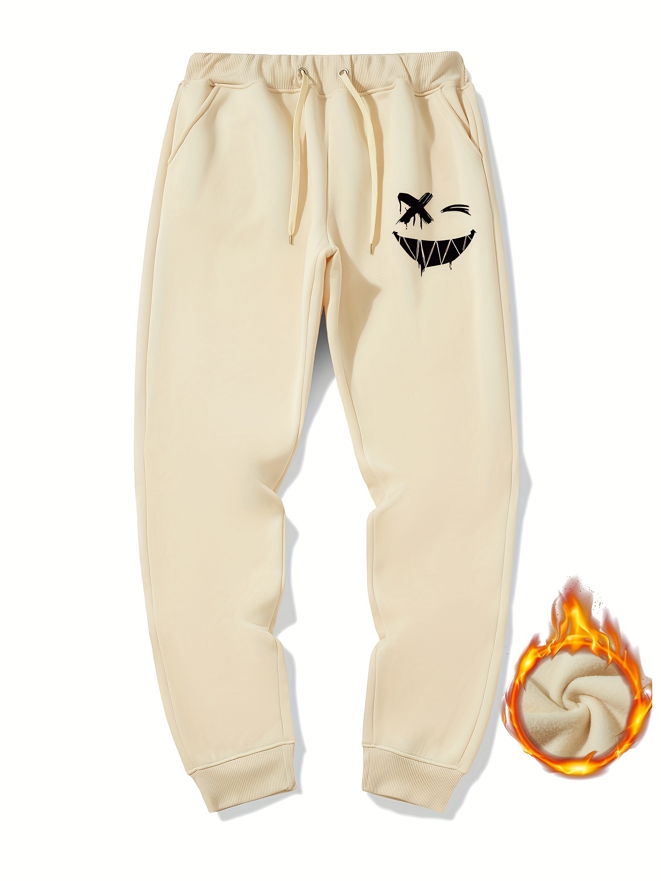 Grinning Face Pattern Casual Sweatpants For Men