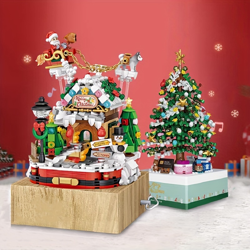 MOC Christmas Building Blocks Set Santa Claus Snowman Bricks Kit